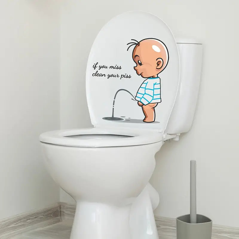 Cartoon Toilet Warning Sticker