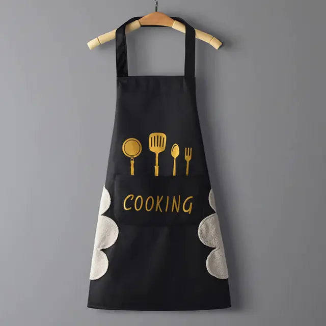 Korean Waterproof Apron in Black and White Nordic Style - The Nest Trading Company
